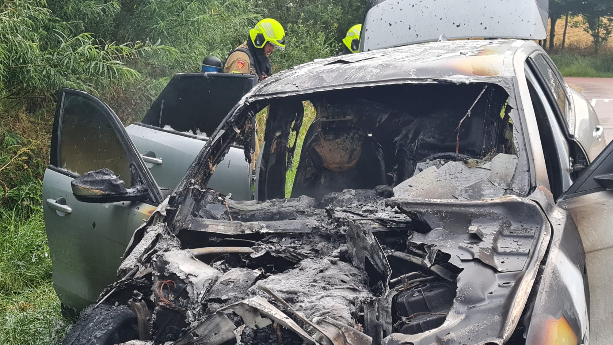 Jaguar in brand in Slootdorp