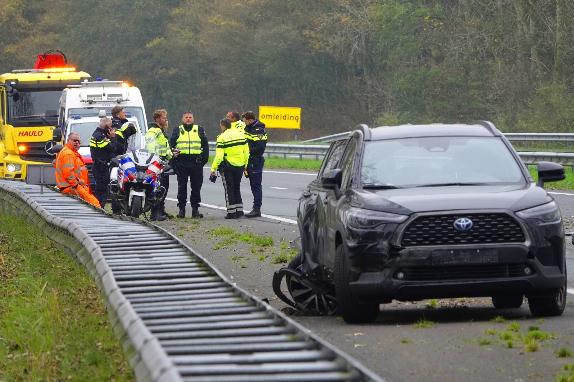 Ongeluk met twee auto’s op A7(Middenmeer): automobilist wilt vluchten