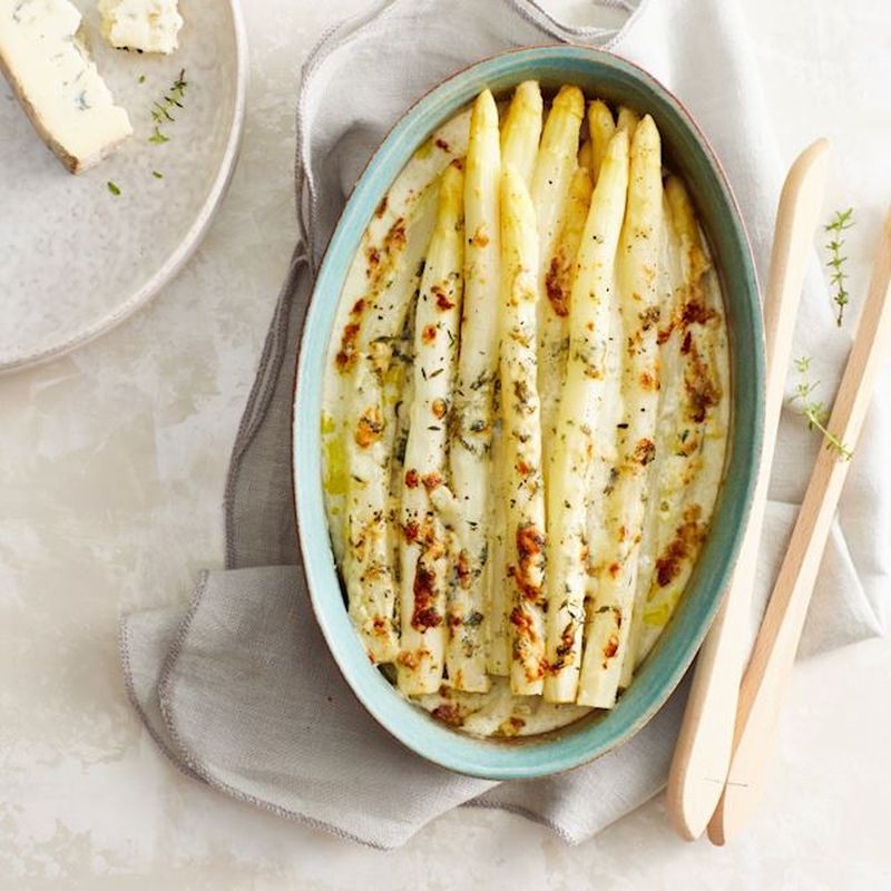Wat eten wij vandaag: Aspergegratin met blauwe kaas