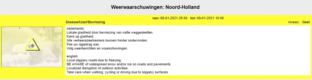 KNMI: Code geel voor lokaal gladde wegen door bevriezing natte ...