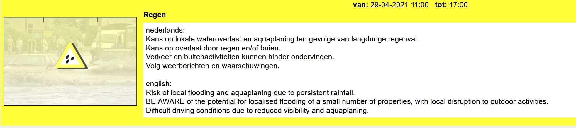 Code geel KNMI, er gaat lokaal veel regen vallen vanmiddag - Medemblik ...